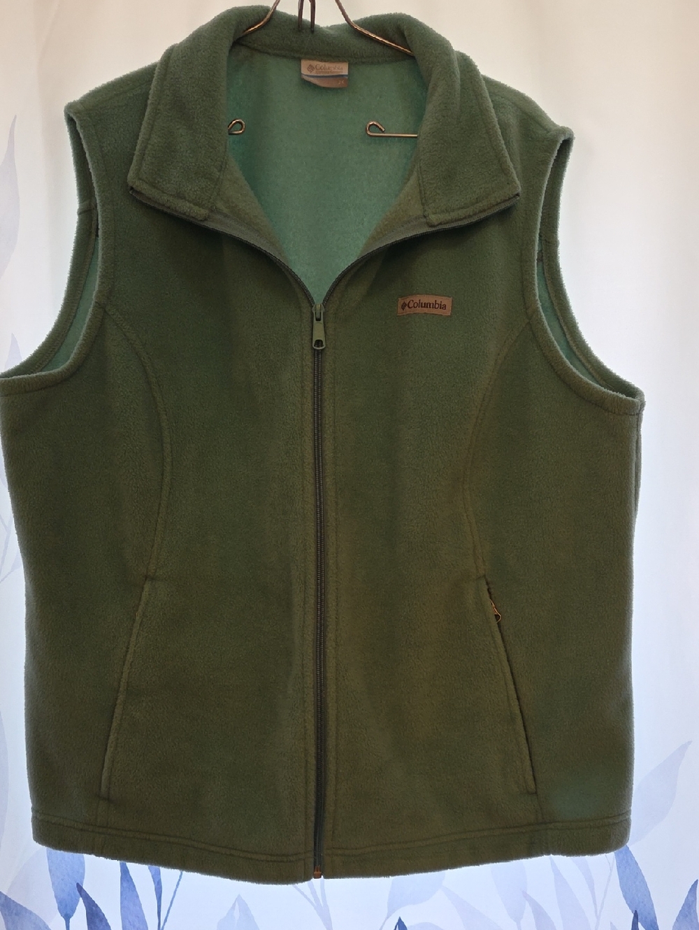 Columbia Green Fleece Zip Vest